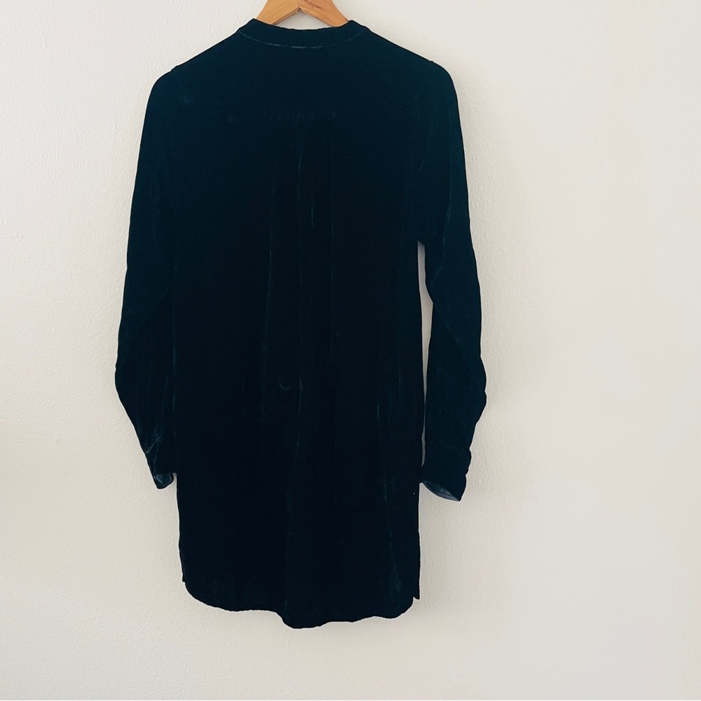 Free People x CP Shades Jacey Black Silk Blend Velvet Long Sleeve Tunic Top - Picture 6 of 7